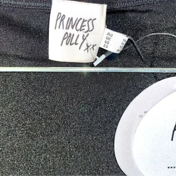 NEW! PRINCESS POLLY AMBERS LONG SLEEVE TOP BLACK-SIZE 12 - Picture 7 of 7